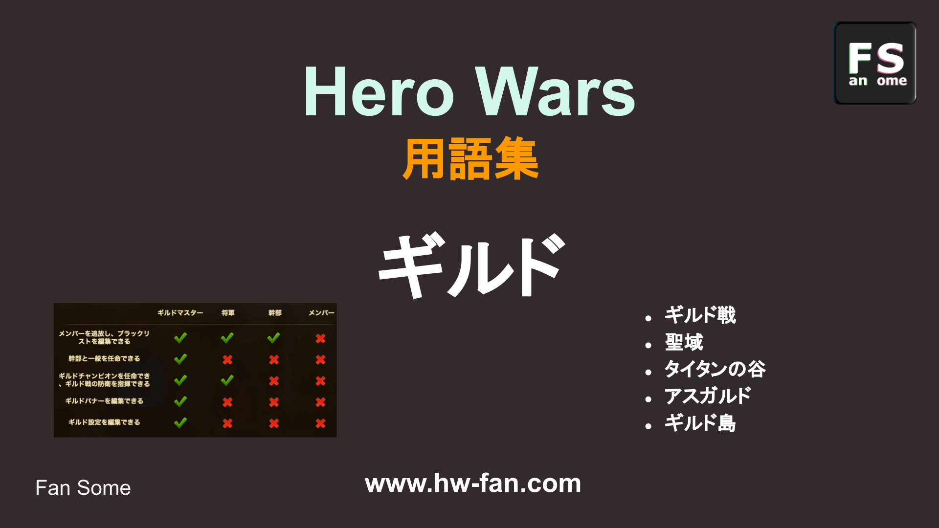 Hero Wars 用語説明 ギルド